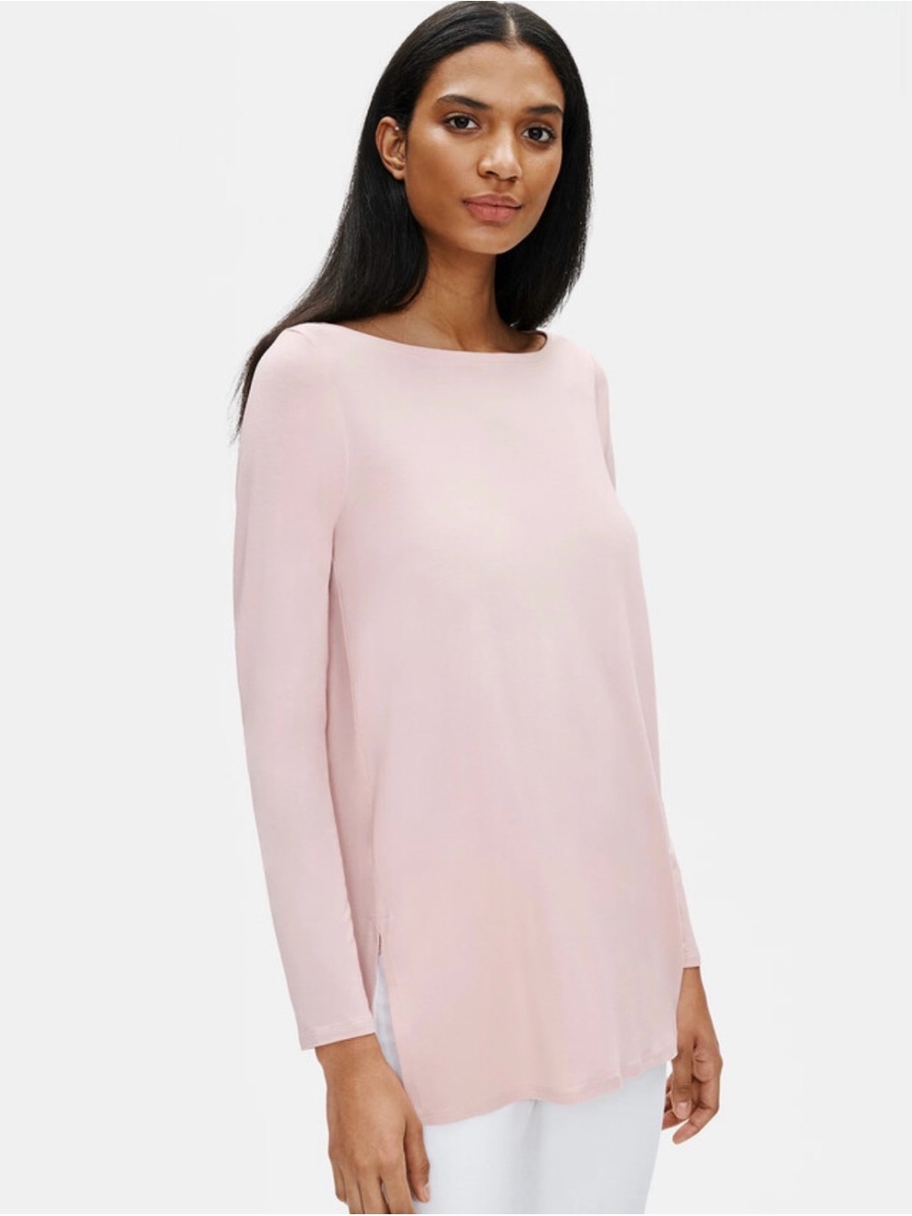 Eileen Fisher Camel Long Sleeve Merino Wool Knit Tunic (size S)